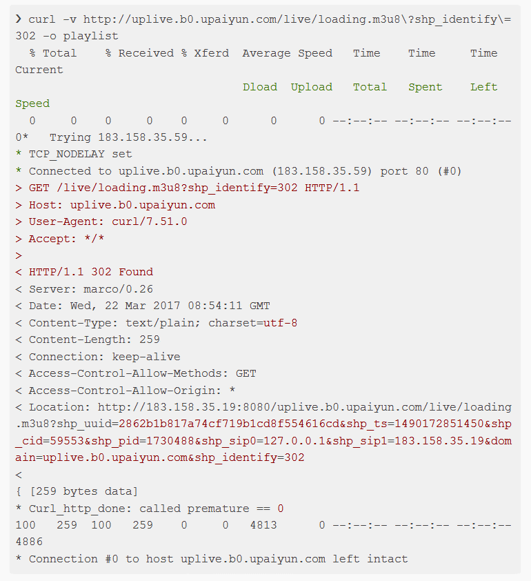 首先,以 HTTP 302 方式来请求播放地址。
