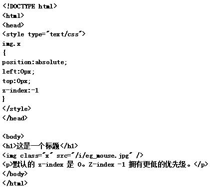 z-index属性实例