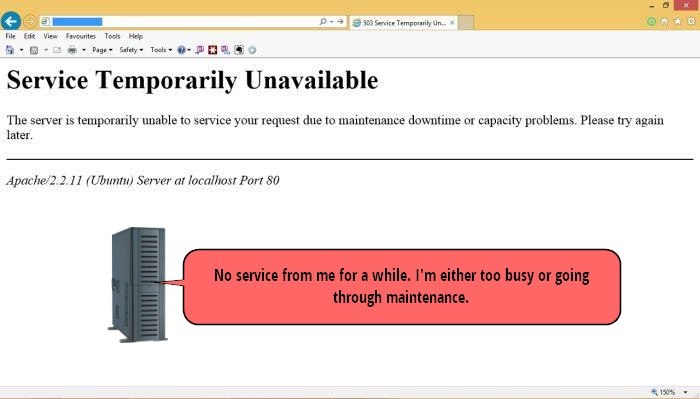 503 - Service Temporarily Unavailable 503